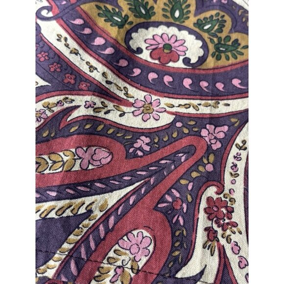 April Cornell Set Of Four Paisley Eggplant Red Square Cloth Cotton Napkins - Picture 2 of 10